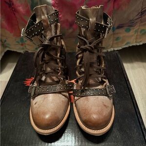 Freebird Cheyenne Studded Brown Leather Boots